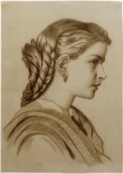 Profile Portrait of a Young Lady Facing Right